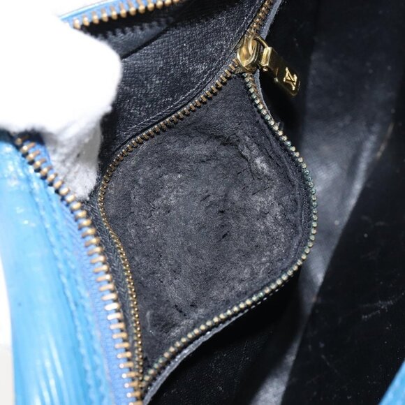 Authentic LOUIS VUITTON Epi June Feuille Shoulder Bag Blue M52155 LV - Picture 3 of 16